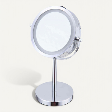 Miroir Grossissant En Métal Inox À LED Miroir Grossissant En Métal Inox À LED