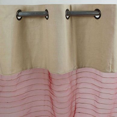 Voilage Effet Soie Avec Du Coton Et Jute Fraise 110x250 - Shamlyne