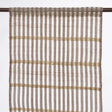 Voilage à Rayures Taupe Et Blanc 45x120 - Rythmes
