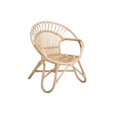 Fauteuil En Rotin Patiné Marron Léa AUBRY GASPARD - Pour Intérieur/Extérieur - 57x57x80cm