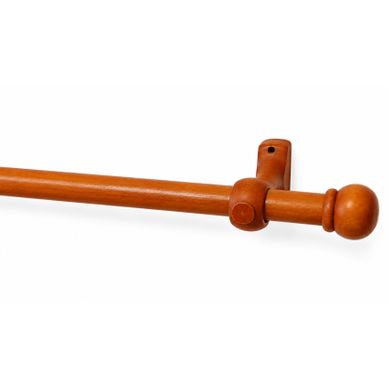 Kit Tringle À Rideaux En Bois Embouts Anglais D20 Mm - 180 Cm - Marron