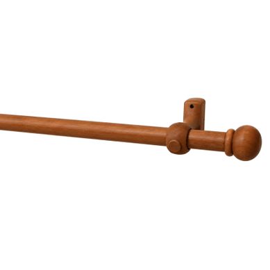Kit Tringle À Rideaux En Bois Embouts Anglais D20 Mm - 180 Cm - Marron Foncé