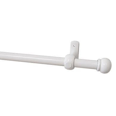 Kit Tringle À Rideaux En Bois Embouts Anglais D20 Mm - 180 Cm - Blanc