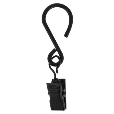 Lot De 10 Crochets À Pince - D. 25 Cm - Noir Mat