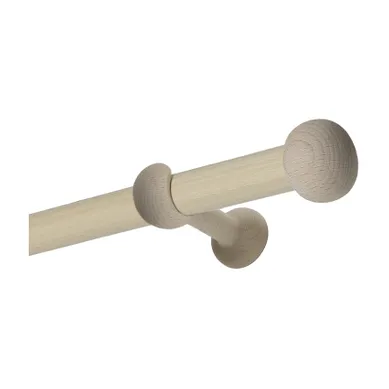Kit Tringle À Rideaux En Bois Hêtre D28 Mm - 180 Cm - Naturel