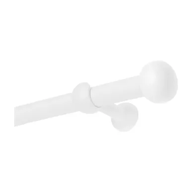 Kit Tringle À Rideaux En Bois Hêtre D28 Mm - 180 Cm - Blanc Laqué