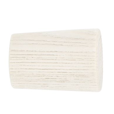 Lot De 2 Embouts De Tringle Cylindre En Frêne À Visser - 28 Mm - Blanc