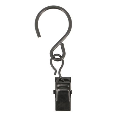Lot De 10 Crochets À Pince - D. 25 Cm - Noir