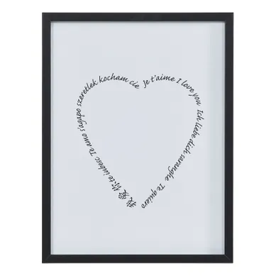 Image 30x40 cm COEUR Noir Image 30x40 cm COEUR Noir vue de face