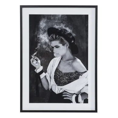 Image 50x70 cm FEMME CIGARETTE Noir vue de face