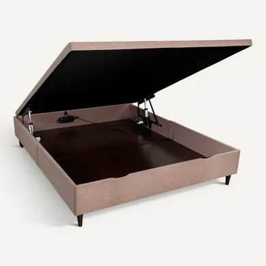 Lit coffre électrique 160x200 NUIT FAUBOURG TRIOMPHE 2 truffe vue 3/4