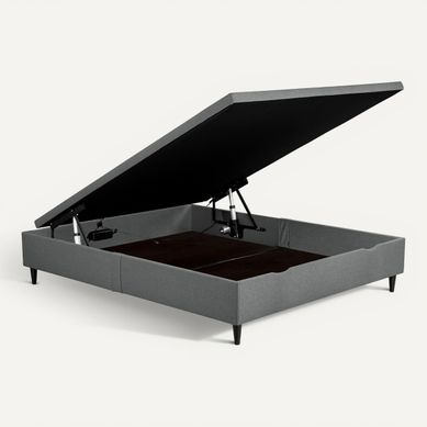 Lit coffre électrique 160x200 NUIT FAUBOURG TRIOMPHE 2 anthracite vue 3/4
