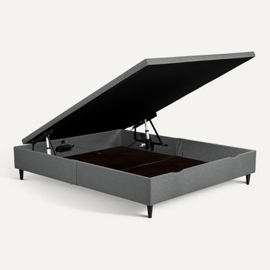 Lit coffre électrique 140x190 NUIT FAUBOURG TRIOMPHE 2 anthracite vue 3/4