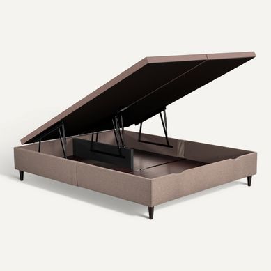 Lit coffre manuel 2x90x200 cm NUIT FAUBOURG TRIOMPHE 2 truffe vue 3/4