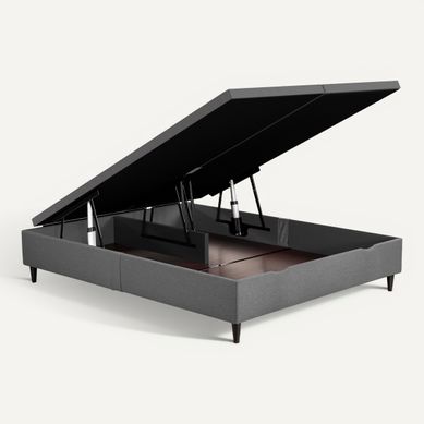 Lit coffre électrique 2x90x200 NUIT FAUBOURG TRIOMPHE 2 anthracite vue 3/4