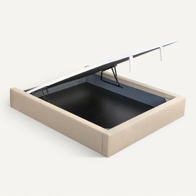 Sommier coffre 140x190 cm NUIT FAUBOURG ELEGANCE lin vue 3/4