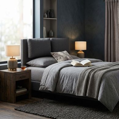 Tête de lit graphite L.200 cm NUIT FAUBOURG VOLUPTE vue d'ambiance 1