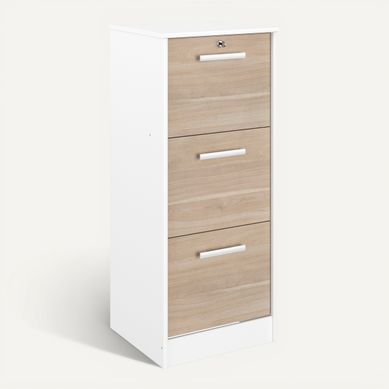 COMMODE / CLASSEUR DE BUREAU EN BOIS MASSIF AVEC TIROIRS ET SERRURE – RANGEMENT ORGANISÉ POUR BUREAU, MAISON (2 ÉTAGES, 40 X 28 X 22 CM)