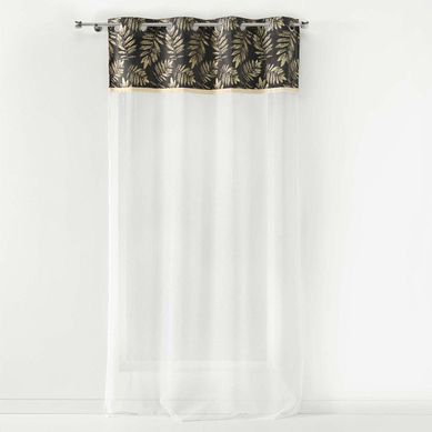 douceur d/'intérieur Voilage à oeillets 140 x 240 cm voile sablé avec top pompons melusine blanc