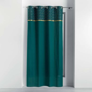 Rideau À Oeillets 140x240 Uni Top Métallisé Artchic Bleu Coton