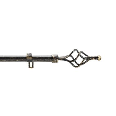 Kit Tringle Extensible 120 À 210 Cm Patiné Twisty Noir Or