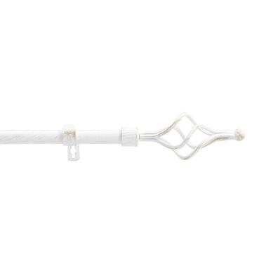 Kit Tringle Extensible 120 À 210 Cm Patiné Twisty Blanc Or
