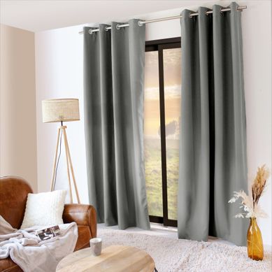 Rideau Thermique Et Occultant Glacier 135x240 Gris Clair
