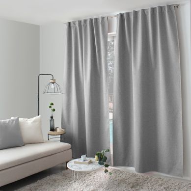 Rideau Total Occultant 140x240 Pattes Cachées Gris Clair