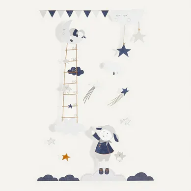 Stickers Muraux Mouton 70x50cm En Papier Blanc