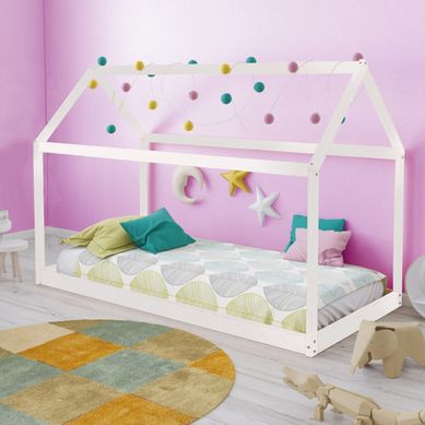 blanc laqué PANDA -  sommier inclus