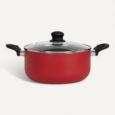 Autocuiseur Induction 3,5L Rouge – Acier Inox Anti-Adhésif, Couvercle Verre, Cuisson Rapide Et Saine