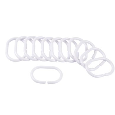 Lot De 12 Anneaux De Rideau De Douche "vitamine Ii" 6cm Blanc