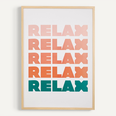 Affiche Encadrée Relax - 50 X 70 Cm - Corail