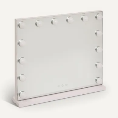 Miroir de maquillage LED 50 cm HOLLY Blanc vue de face