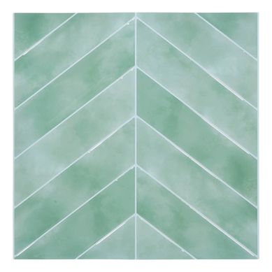 2 stickers chevrons 30x30 cm CARO Vert clair vue 3/4