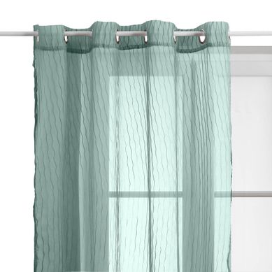 Voilage Mila Rayures Texturées140x240cm Vert Céladon