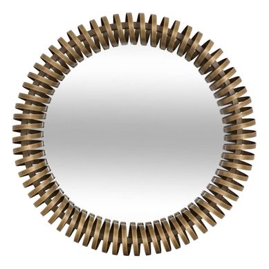 Miroir Rond Barrel D.61cm Doré Métallisé Miroir Rond Barrel D.61cm Doré Métallisé