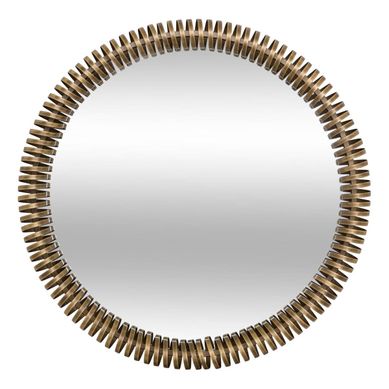 Miroir Rond Barrel D.90cm Doré Métallisé