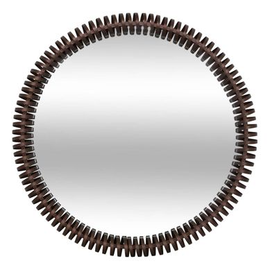 Miroir Barrel Rond D.90cm Marron