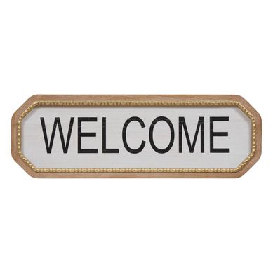Décoration Murale Welcome 26x78cm Blanc