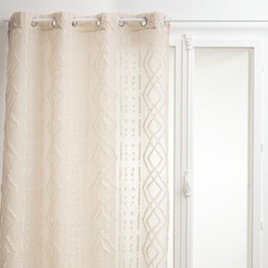 Voilage Sama Impression Jacquard 140 X 240 Cm - Lin/beige