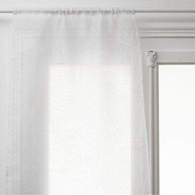 2 Voilages Dev Effet Feuille - 60 X 90 Cm - Blanc