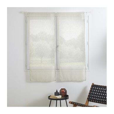 Lot De 2 Voilages Vitrage Beige Lin 60 X 160 Cm