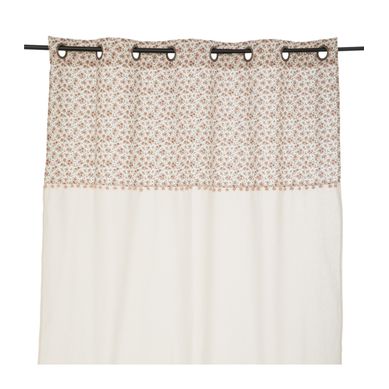 Rideau à Oeillet En Coton Déco Fleurie Avec Pompons 140 X 260 Cm Chambre D'enfant