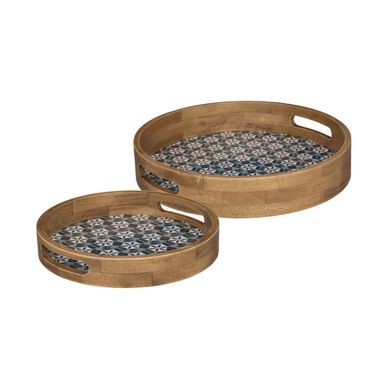 Plateaux Feel Atmosphera - Set De 2 En Métal Doré Et Miroir - Diamètre 30 Cm Et 20 Cm - 6
