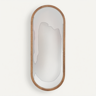 Miroir Mural En Bois D'hévéa 35 X 90 Cm