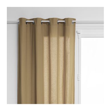 Rideau à Oeillets En Coton Beige Lin 135 X 240 Cm