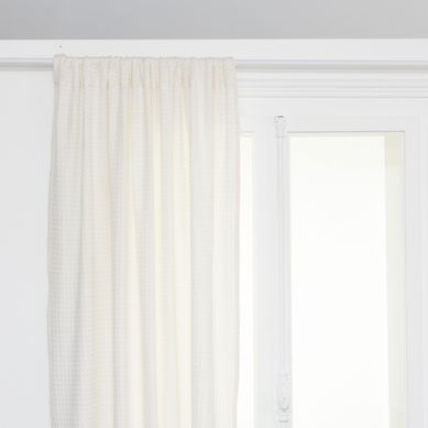 Rideau En Coton Nid D'abeille Blanc Ivoire 130 X 260 Cm
