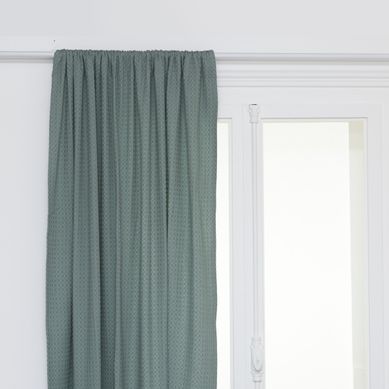 Rideau En Coton Nid D'abeille Vert Céladon 130 X 260 Cm