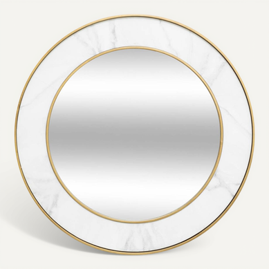 Miroir "alisha" Blanc D74cm Miroir "alisha" Blanc D74cm